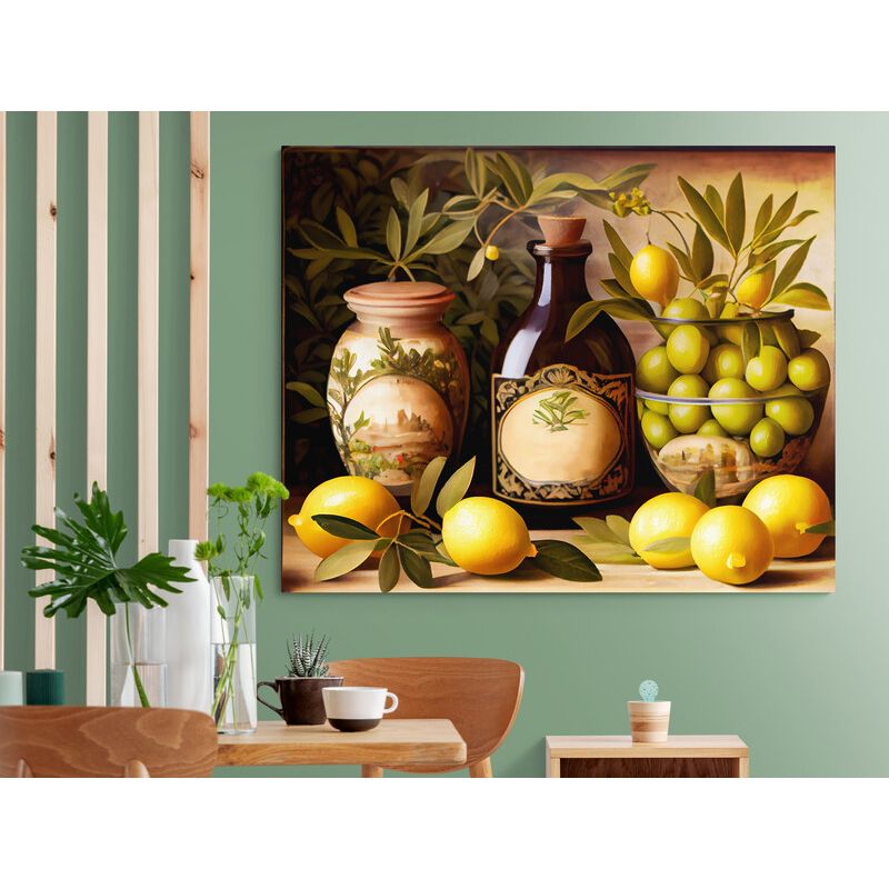 TAYRONA STORE - Cuadro En Lienzo Para Comedor Bodegon Frutas 284 50x35cm