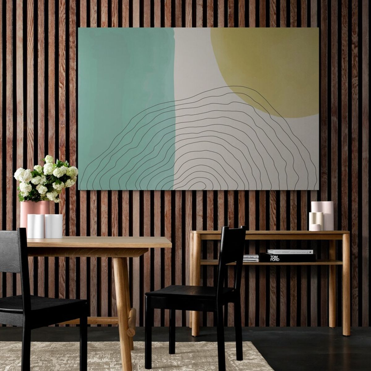 TAYRONA STORE - Cuadro En Lienzo Para Comedor Diseño Minimalista 298 70x50cm