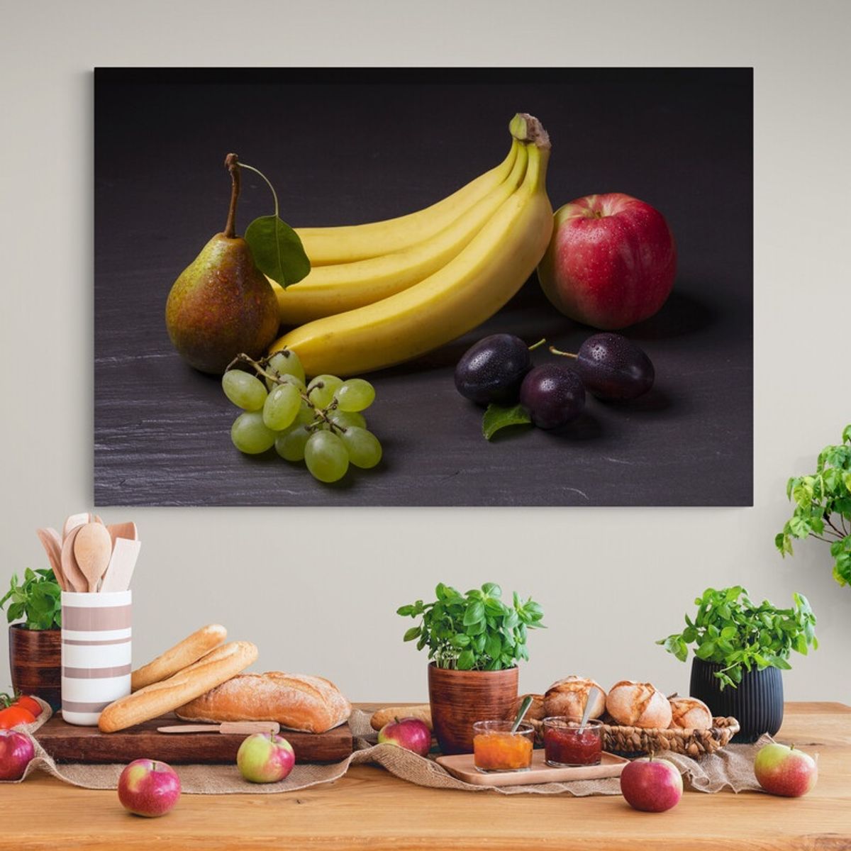 TAYRONA STORE - Cuadro En Lienzo Para Comedor Frutas Bodegon 236 50x35cm