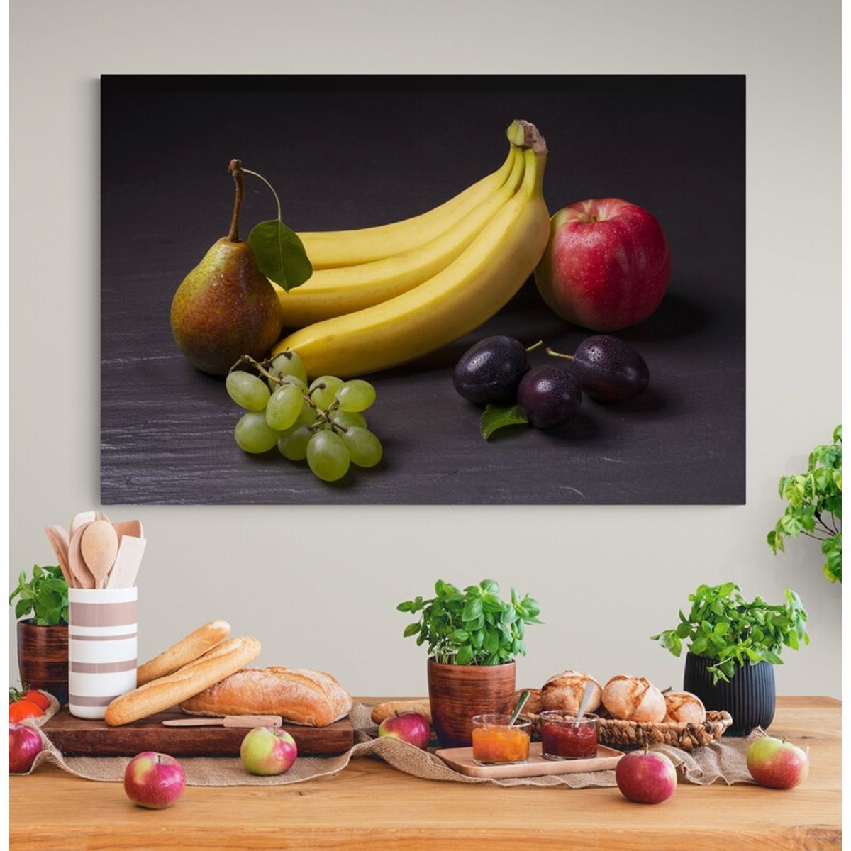 TAYRONA STORE - Cuadro En Lienzo Para Comedor Frutas Bodegon 236 50x35cm