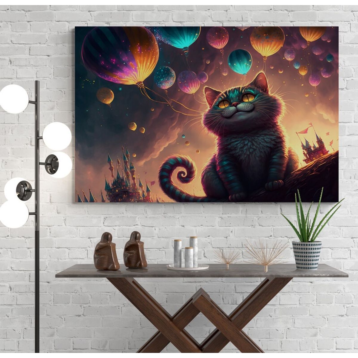 TAYRONA STORE - Cuadro En Lienzo Para Comedor Gatos 365 50x35cm