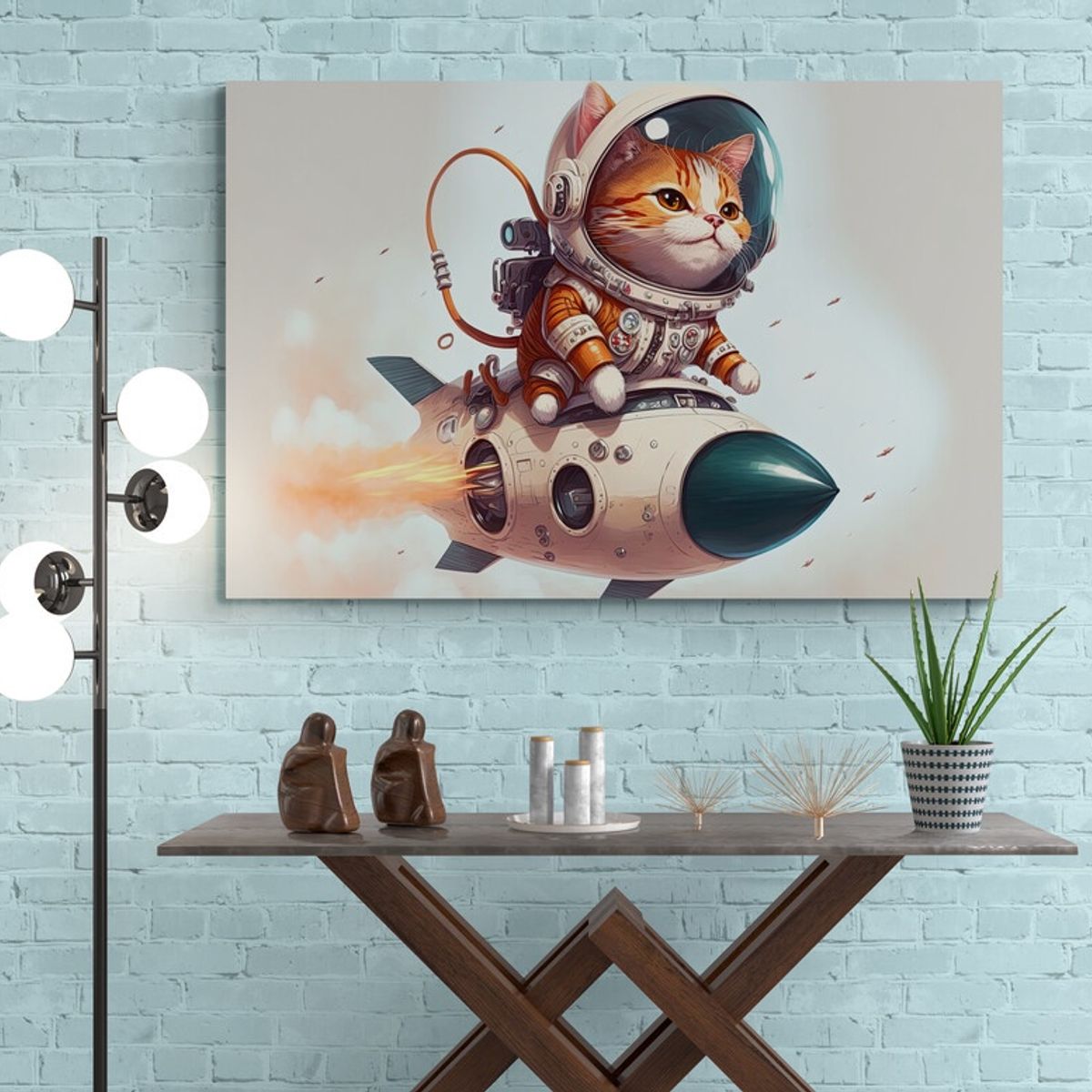 TAYRONA STORE - Cuadro En Lienzo Para Comedor Gatos 287 70x50cm