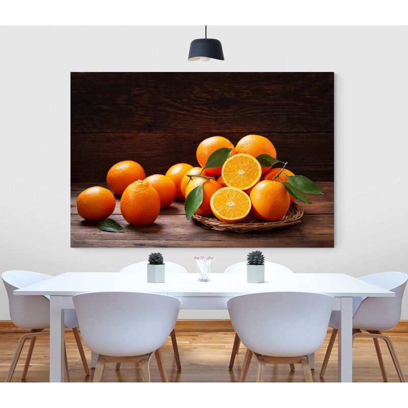 TAYRONA STORE - Cuadro En Lienzo Para Comedor Naranjas Bodegon 233 70x50cm