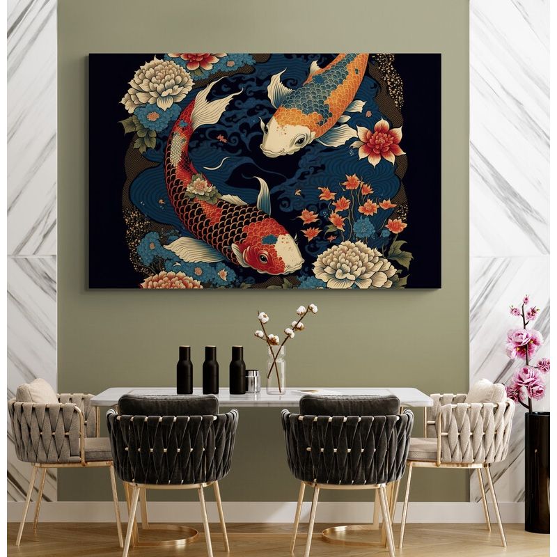 TAYRONA STORE - Cuadro En Lienzo Para Comedor Pes Koi 016 120x80cm