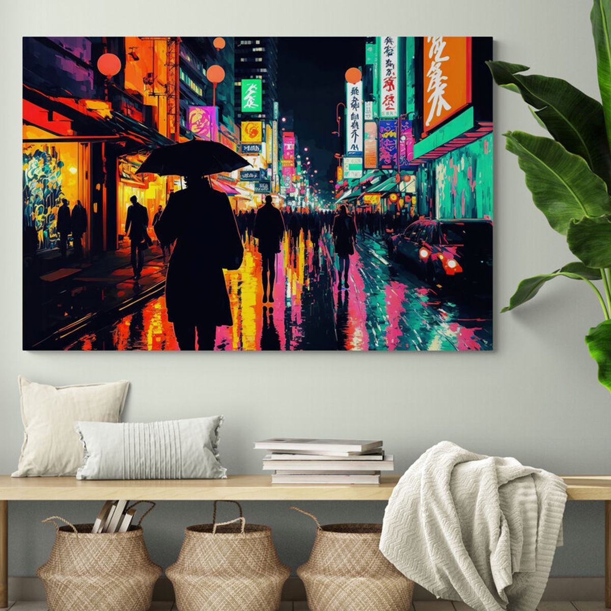 TAYRONA STORE - Cuadro En Lienzo Para Comedor Pintura Ciudad 205 120x80cm
