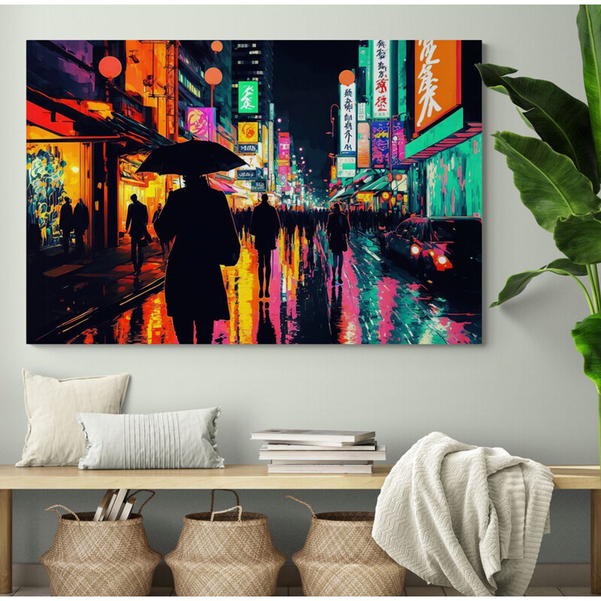 TAYRONA STORE - Cuadro En Lienzo Para Comedor Pintura Ciudad 205 120x80cm