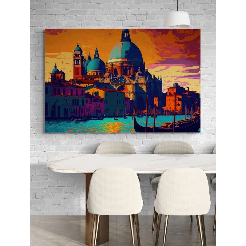 TAYRONA STORE - Cuadro En Lienzo Para Comedor Venecia Pintura Ciudad 180 70x50cm