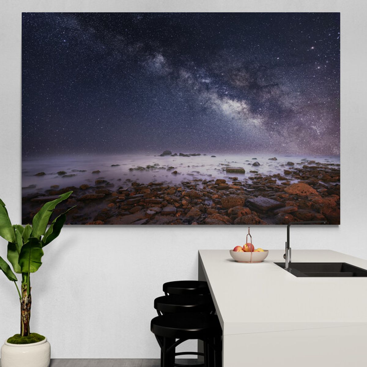 TAYRONA STORE - Cuadro En Lienzo Para Comedor Via Lactea 047 70x50cm
