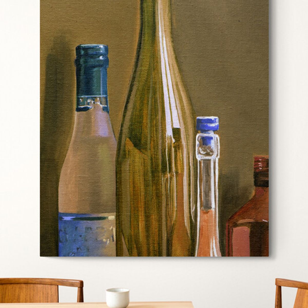 TAYRONA STORE - Cuadro En Lienzo Para Comedor Bodegon Botellas 187 100x135cm