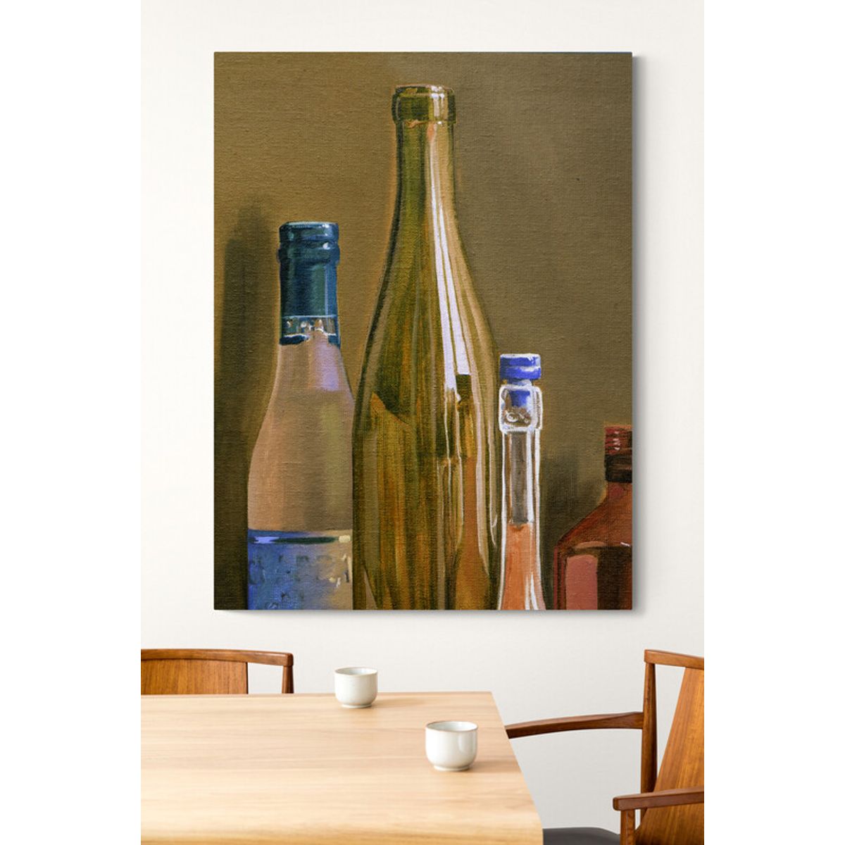 TAYRONA STORE - Cuadro En Lienzo Para Comedor Bodegon Botellas 187 100x135cm