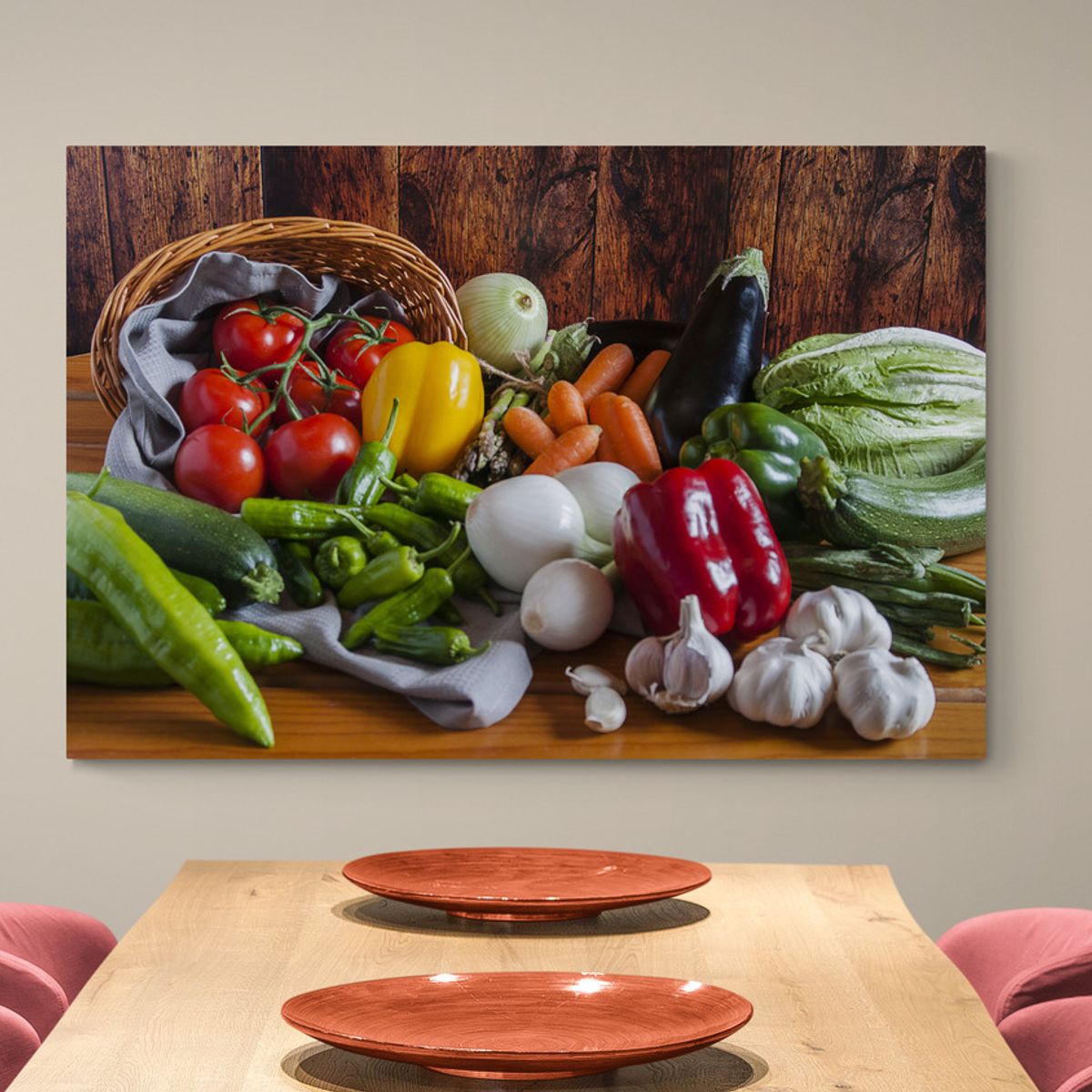 TAYRONA STORE - Cuadro En Lienzo Para Comedor Bodegon 086 50x35cm