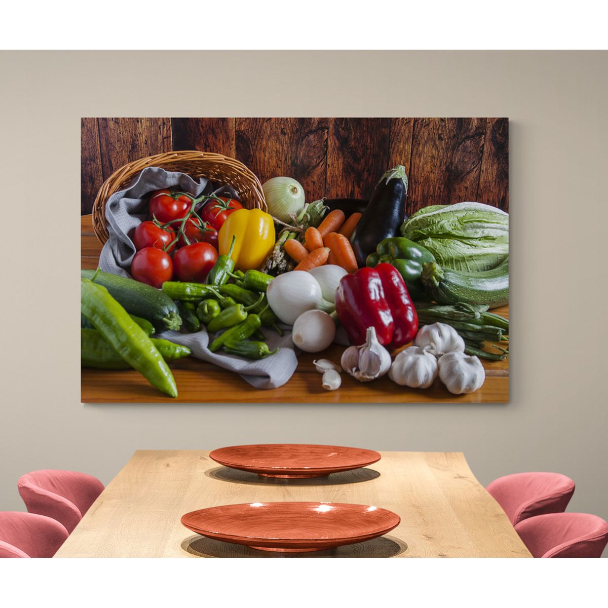 TAYRONA STORE - Cuadro En Lienzo Para Comedor Bodegon 086 50x35cm
