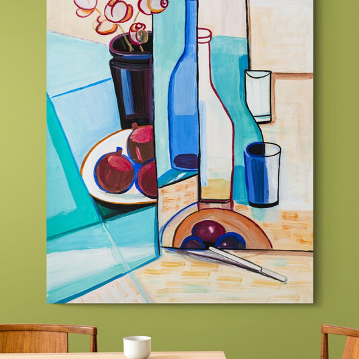 TAYRONA STORE - Cuadro En Lienzo Para Comedor Bodegon Botellas 195 30x40cm