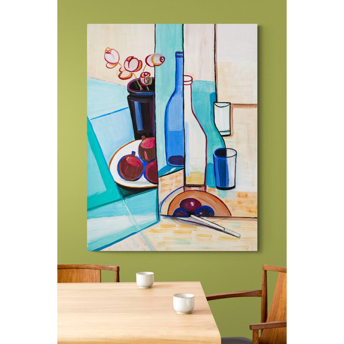 TAYRONA STORE - Cuadro En Lienzo Para Comedor Bodegon Botellas 195 30x40cm