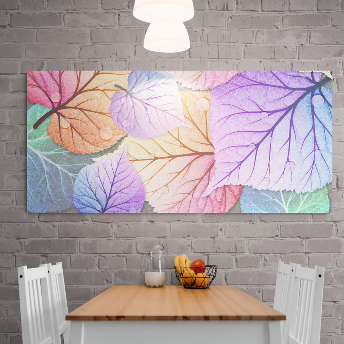 TAYRONA STORE - Cuadro En Lienzo Para Comedor Hojas 124 90x40cm