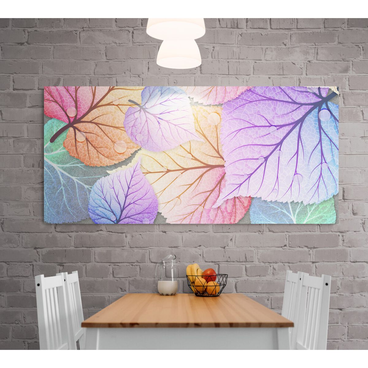 TAYRONA STORE - Cuadro En Lienzo Para Comedor Hojas 124 90x40cm