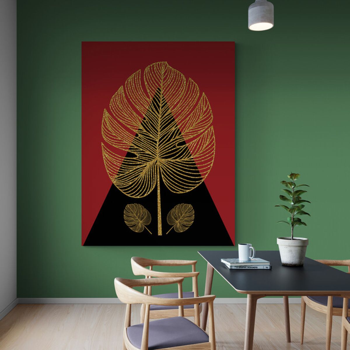 TAYRONA STORE - Cuadro En Lienzo Para Comedor Hojas 140 60x80cm