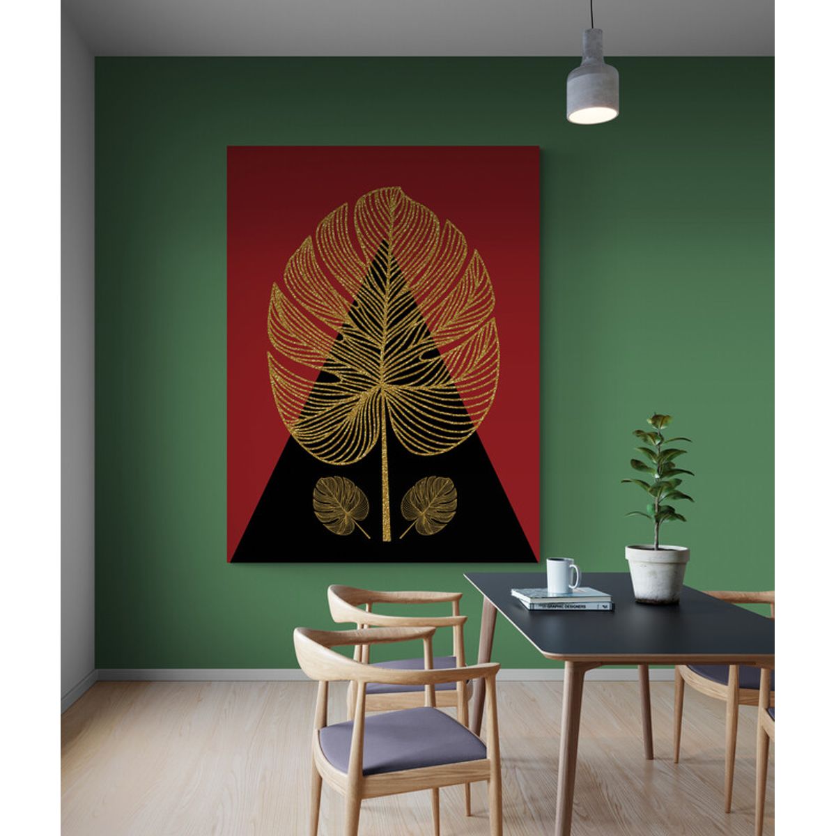TAYRONA STORE - Cuadro En Lienzo Para Comedor Hojas 140 60x80cm