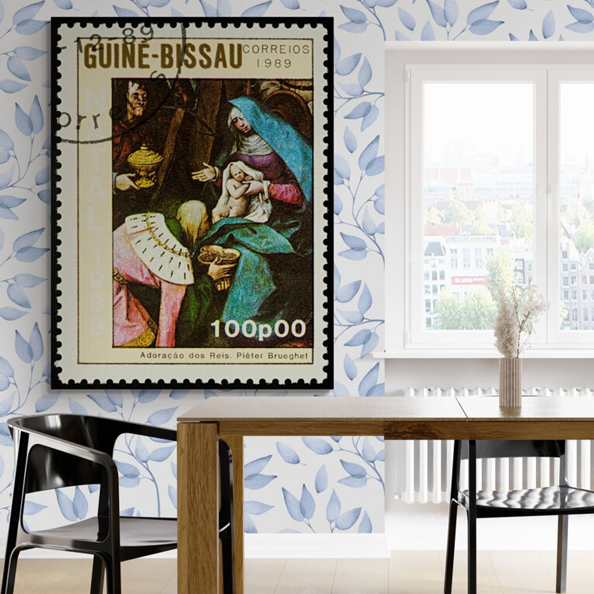 TAYRONA STORE - Cuadro En Lienzo Para Comedor Mujer Estampilla 033 60x80cm