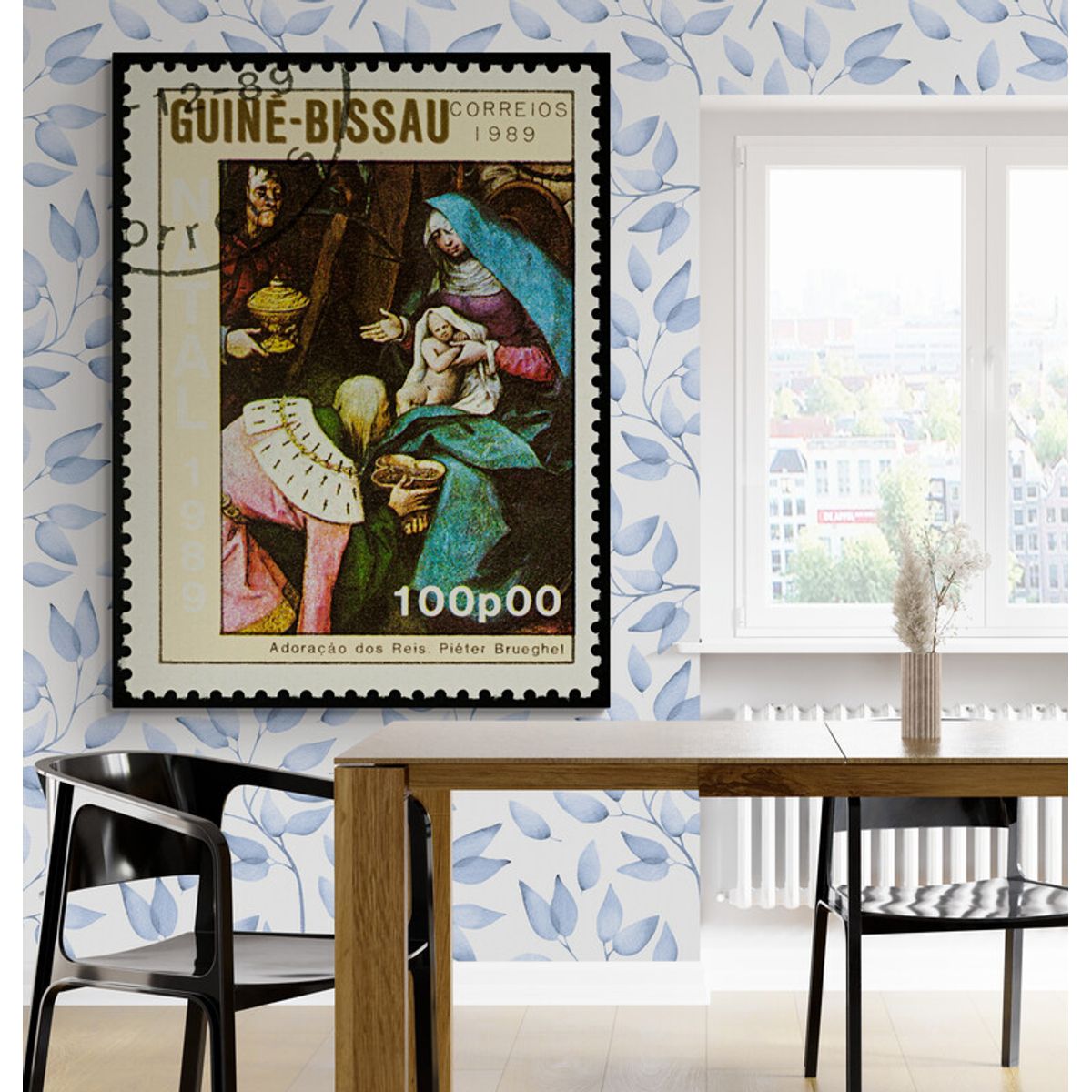 TAYRONA STORE - Cuadro En Lienzo Para Comedor Mujer Estampilla 033 60x80cm