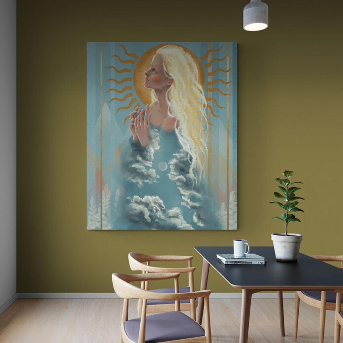 TAYRONA STORE - Cuadro En Lienzo Para Comedor Pintura Mujer 235 60x75cm