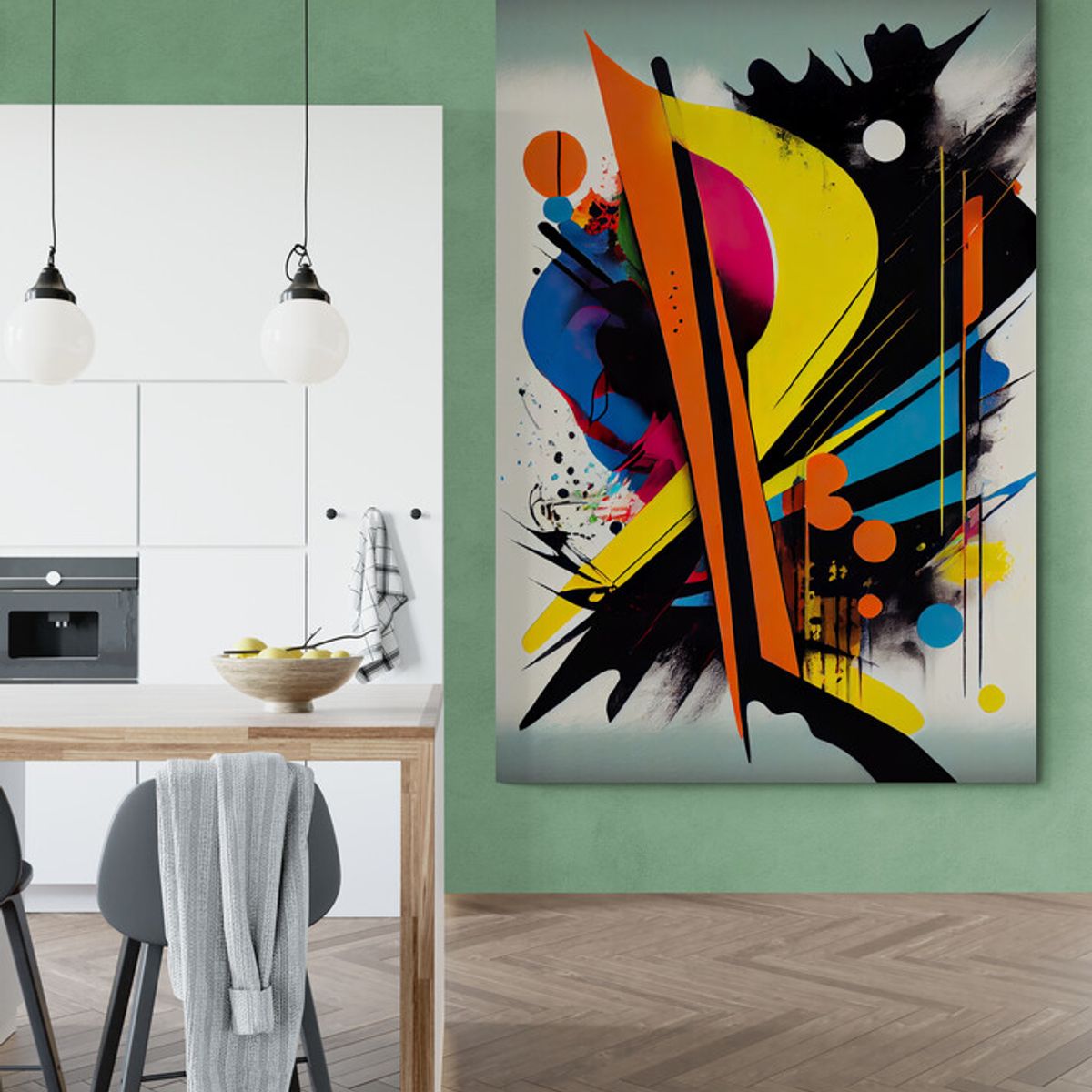 TAYRONA STORE - Cuadro Lienzo Para Comedor Abstracto Colores 334 100x150cm