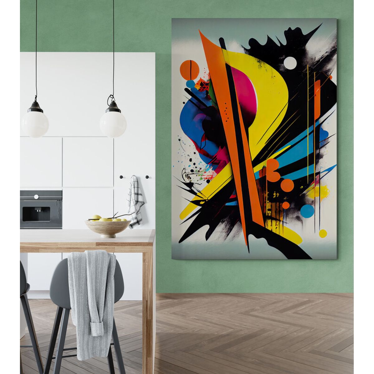 TAYRONA STORE - Cuadro Lienzo Para Comedor Abstracto Colores 334 100x150cm