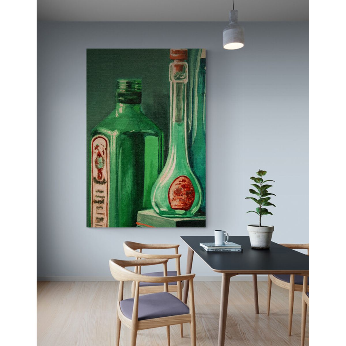 TAYRONA STORE - Cuadro En Lienzo Para Comedor Bodegon Botellas 189 70x100cm