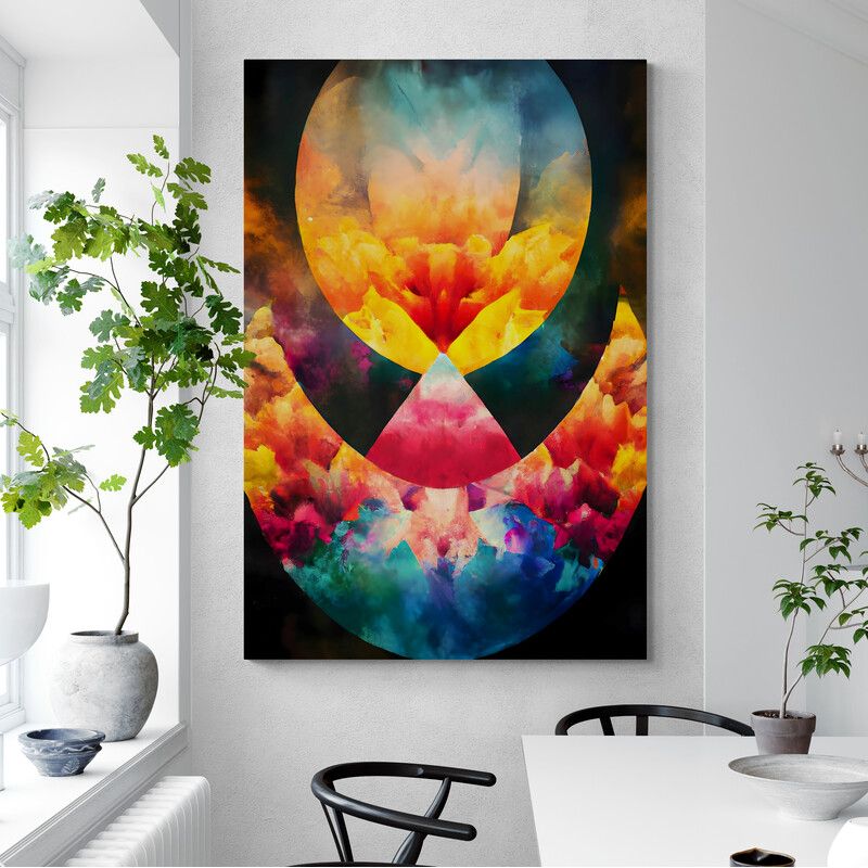 TAYRONA STORE - Cuadro En Lienzo Para Comedor Abstracto Colores 282 80x120cm