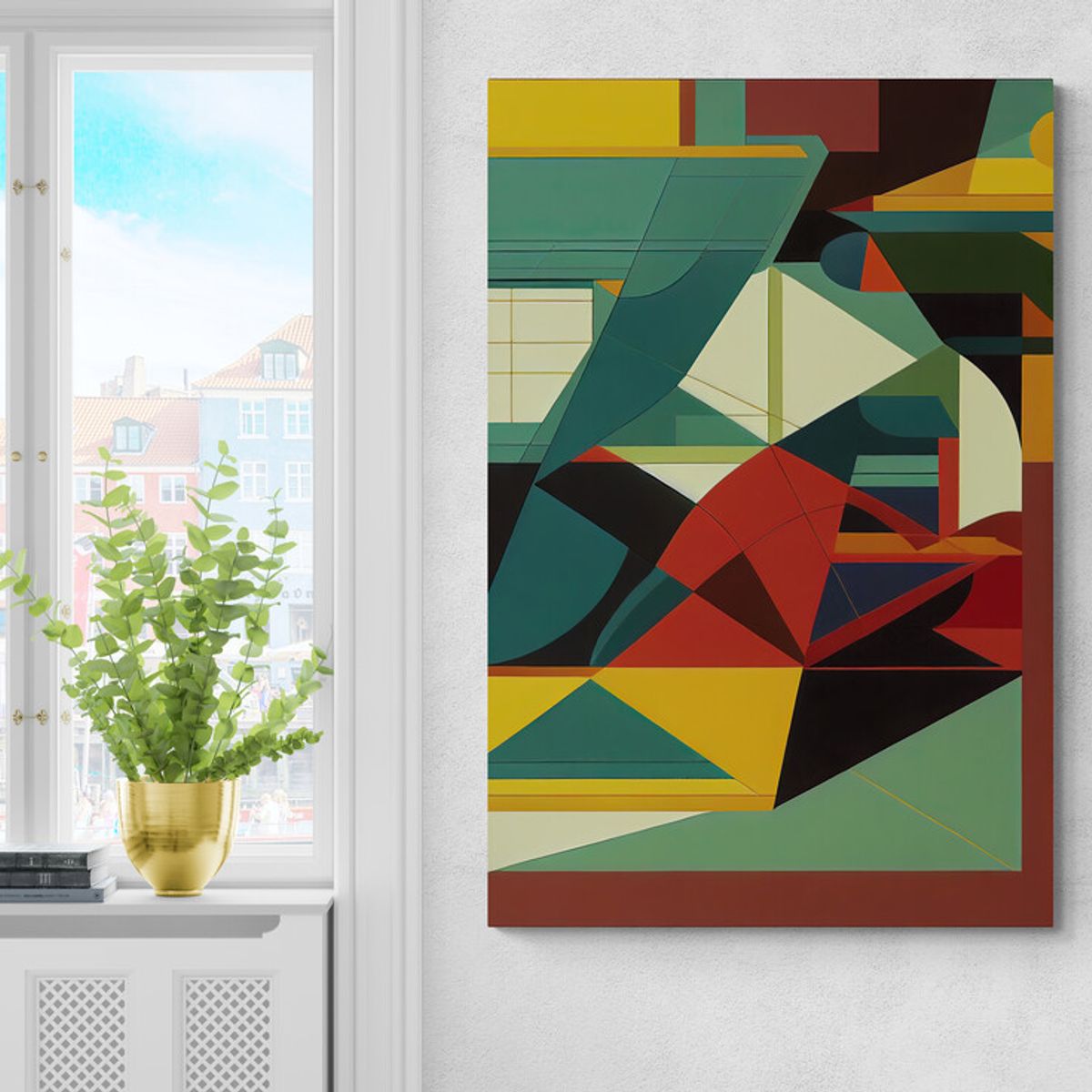 TAYRONA STORE - Cuadro En Lienzo Para Comedor Abstracto Colores 321 70x100cm