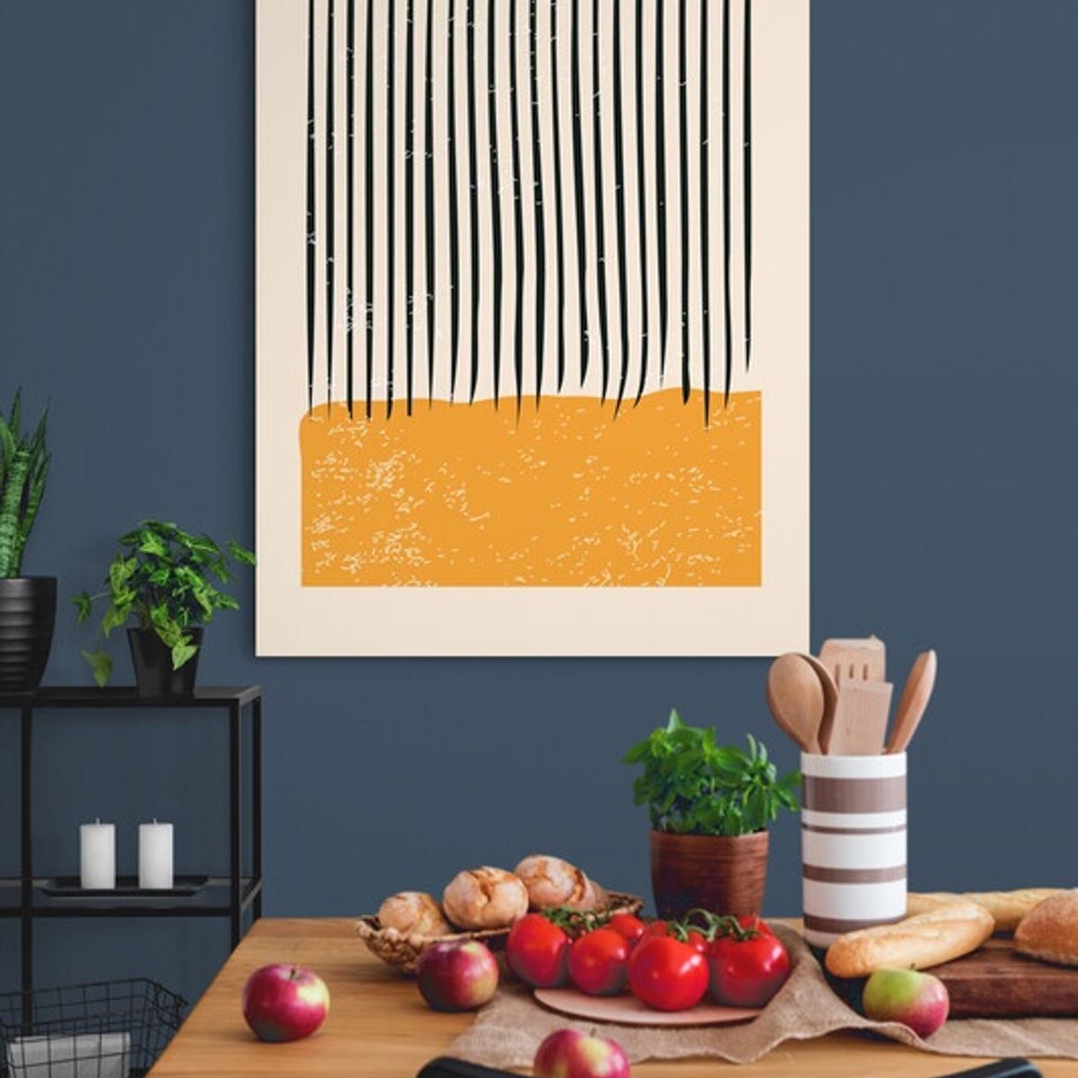 TAYRONA STORE - Cuadro En Lienzo Para Comedor Diseño Minimalista 228 35x50cm