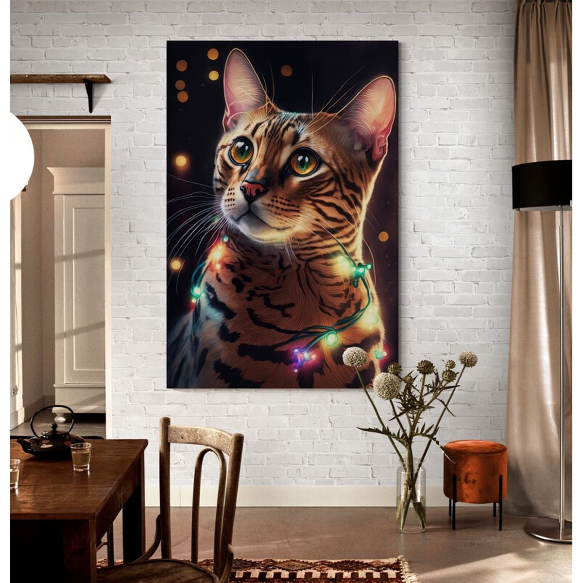 TAYRONA STORE - Cuadro En Lienzo Para Comedor Gato 339 50x70cm