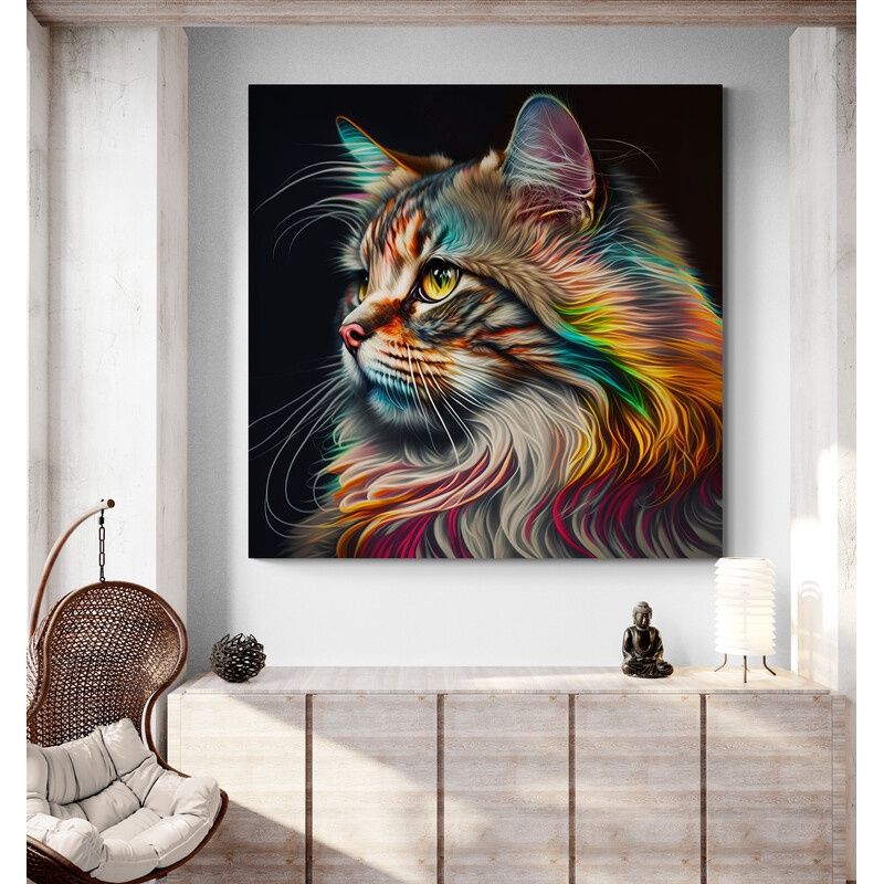 TAYRONA STORE - Cuadro En Lienzo Para Comedor Gatos 332 35x50cm