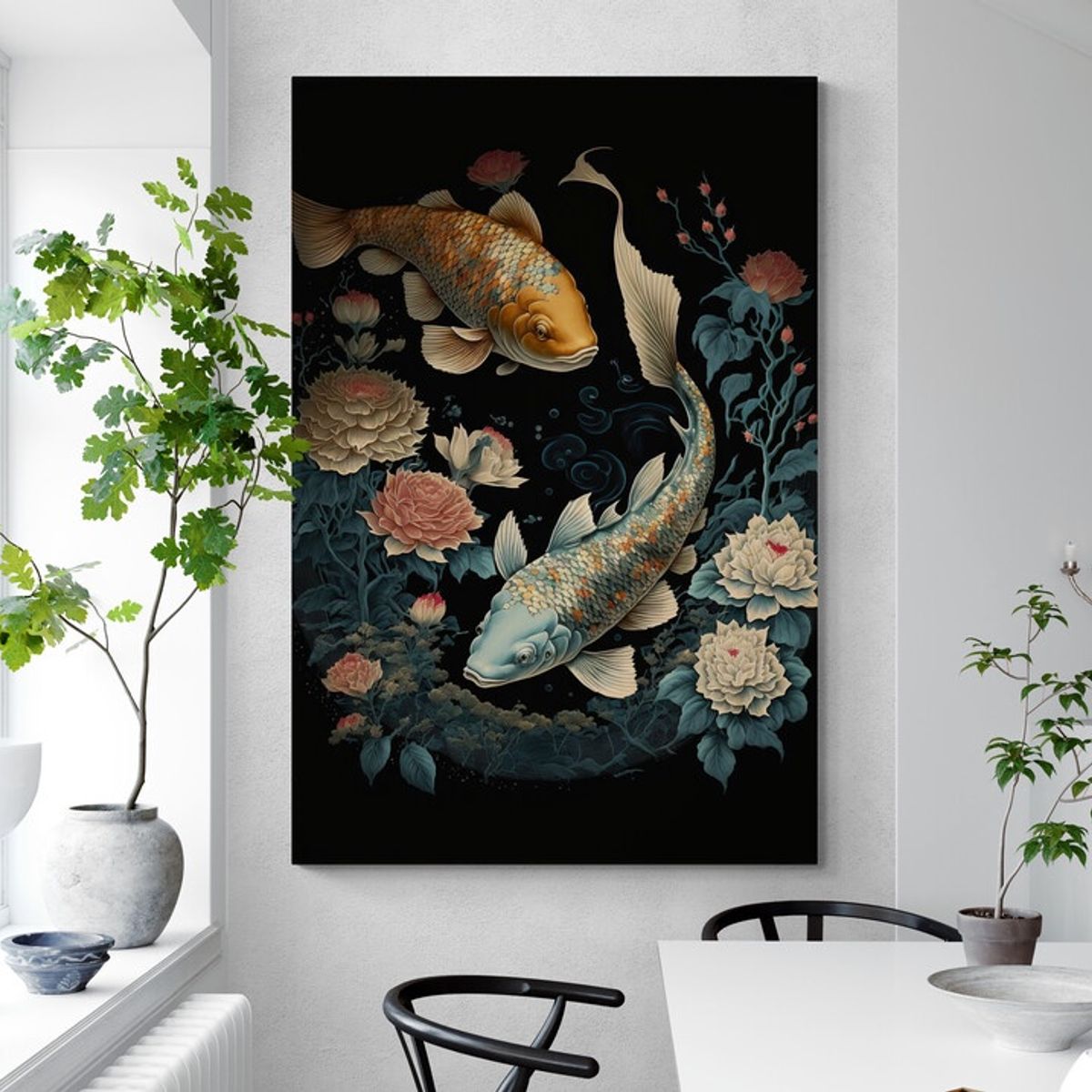 TAYRONA STORE - Cuadro En Lienzo Para Comedor Pes Koi 021 70x100cm