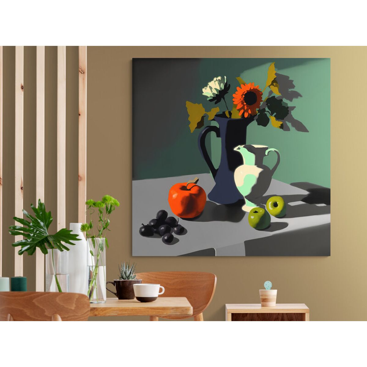 TAYRONA STORE - Cuadro En Lienzo Para Comedor Bodegon Frutas 290 100x100cm