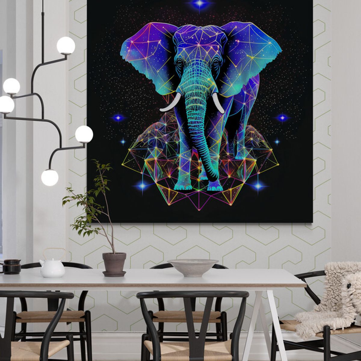 TAYRONA STORE - Cuadro En Lienzo Para Comedor Elefantes 179 100x100cm