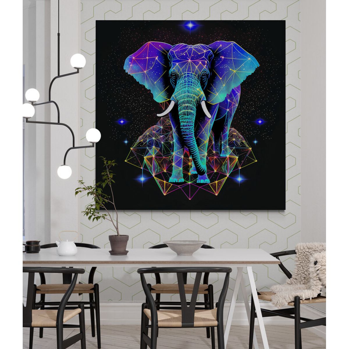 TAYRONA STORE - Cuadro En Lienzo Para Comedor Elefantes 179 100x100cm