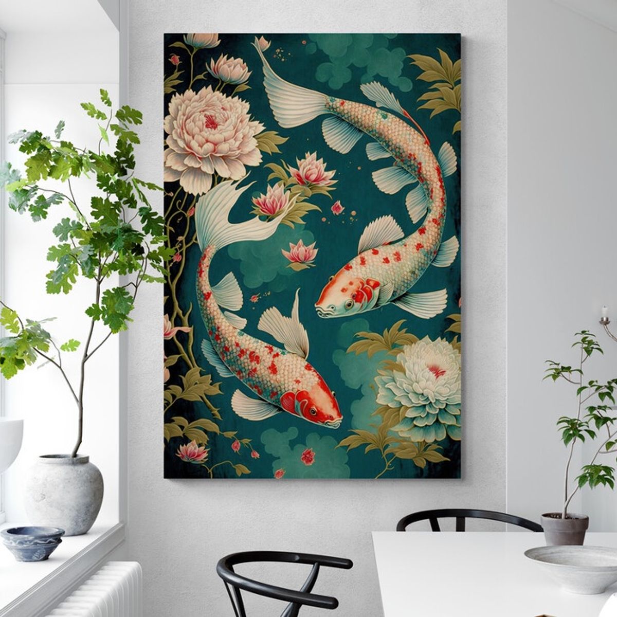 TAYRONA STORE - Cuadro En Lienzo Para Comedor Pes Koi 020 35x50cm