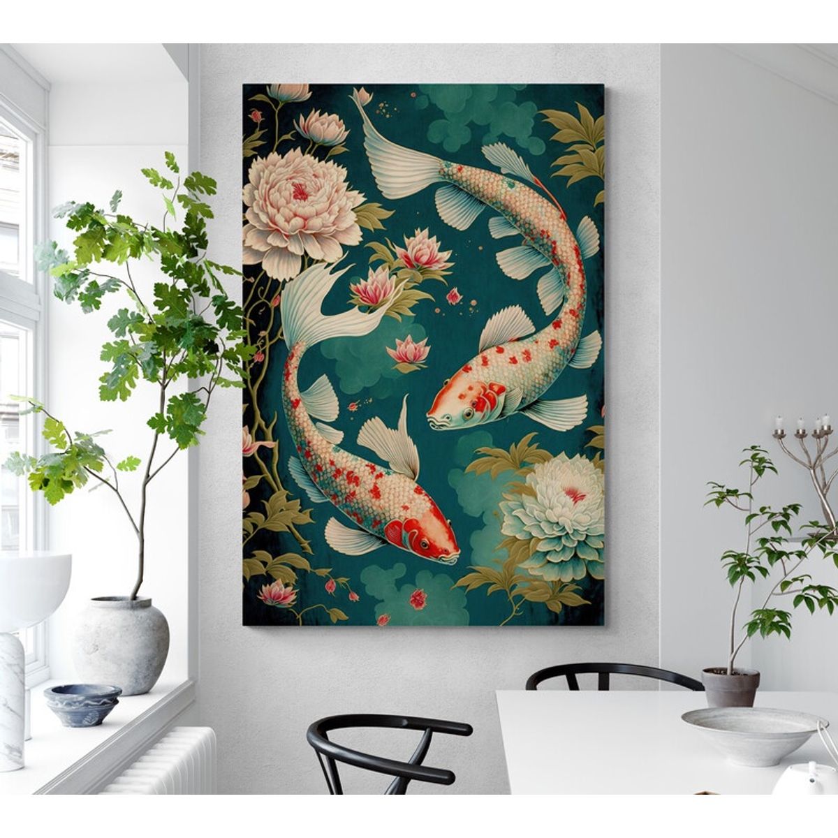 TAYRONA STORE - Cuadro En Lienzo Para Comedor Pes Koi 020 35x50cm