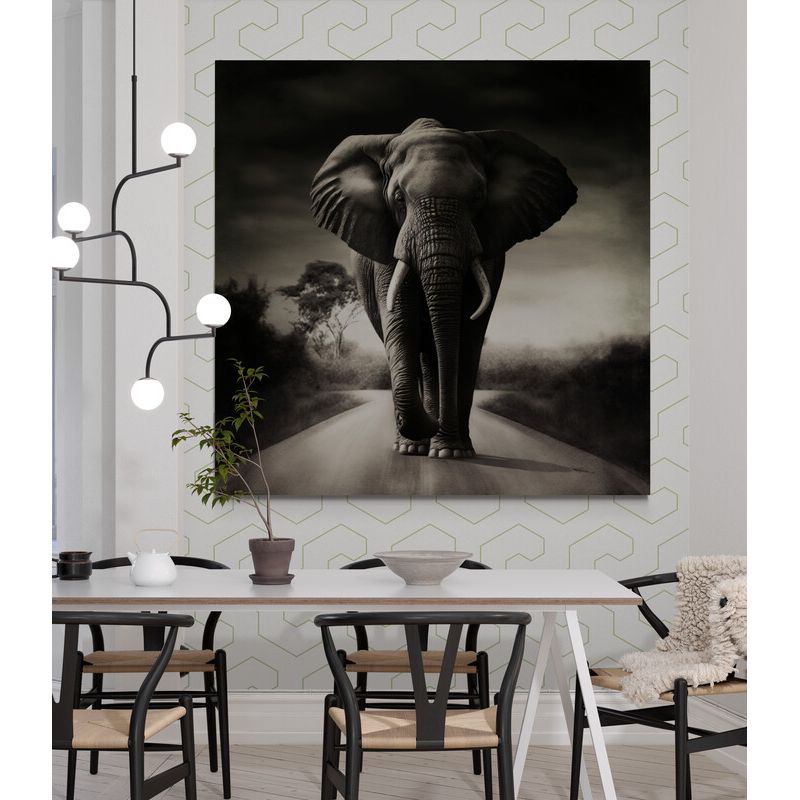 TAYRONA STORE - Cuadro En Lienzo Para Comedor Elefantes 185 90x90cm