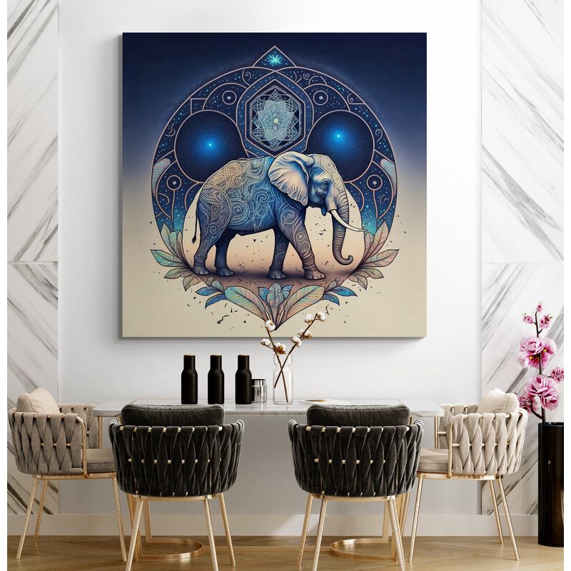TAYRONA STORE - Cuadro En Lienzo Para Comedor Elefantes 194 120x120cm