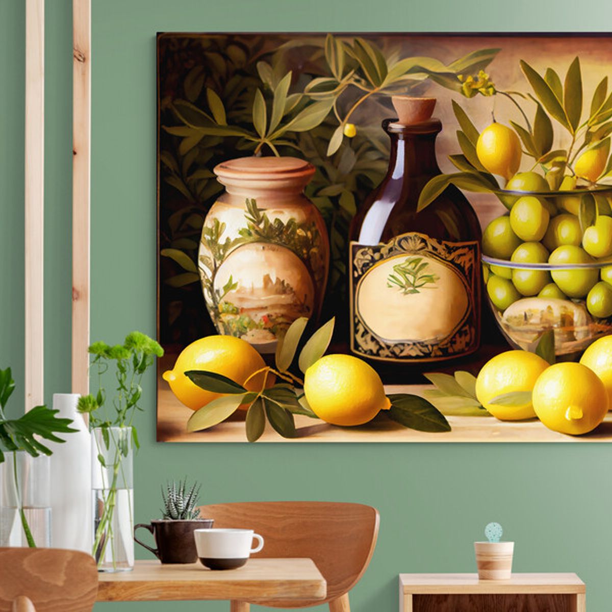 TAYRONA STORE - Cuadro En Lienzo Para Comedor Bodegon Frutas 284 100x70cm