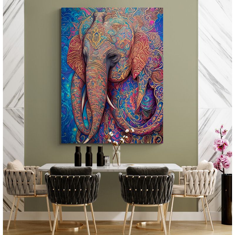 TAYRONA STORE - Cuadro En Lienzo Para Comedor Elefantes 325 60x80cm