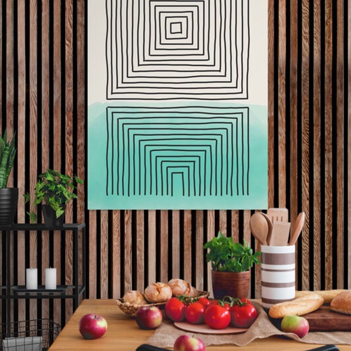 TAYRONA STORE - Cuadro En Lienzo Para Comedor Diseño Minimalista 234 50x70cm