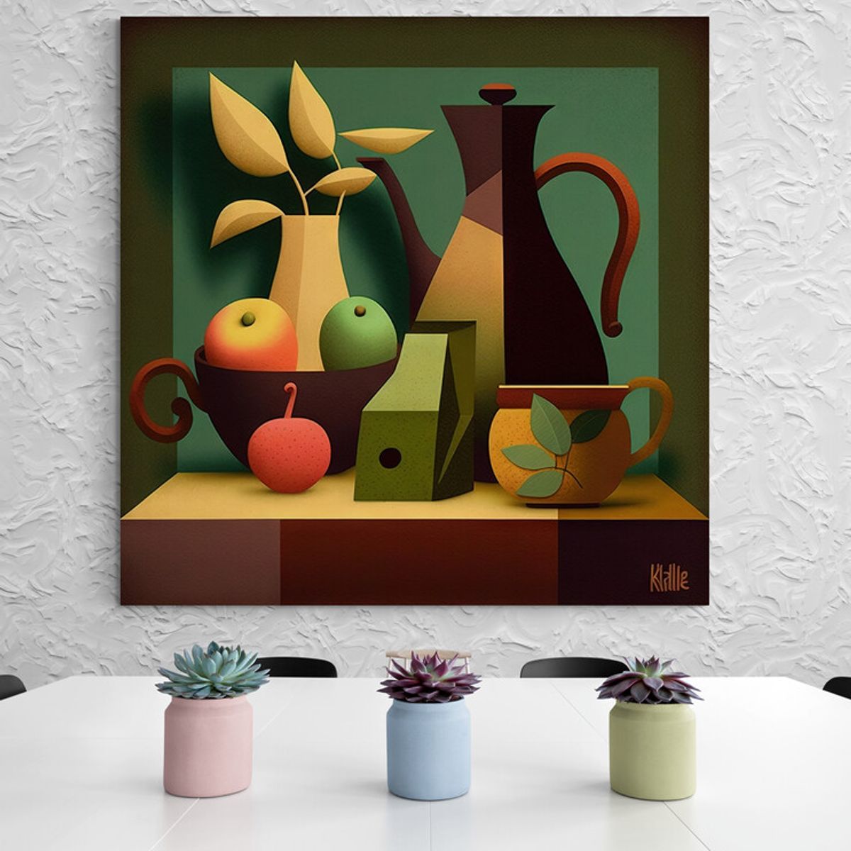 TAYRONA STORE - Cuadro En Lienzo Para Comedor Bodegon 297 90x90cm