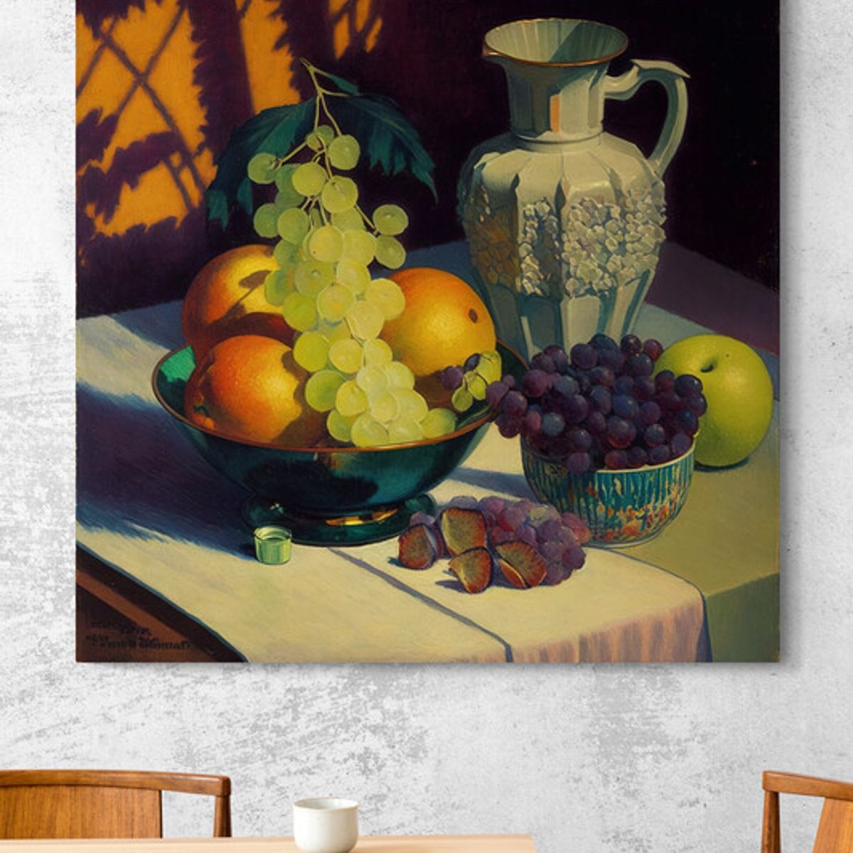 TAYRONA STORE - Cuadro En Lienzo Para Comedor Bodegon Frutas 310 60x60cm