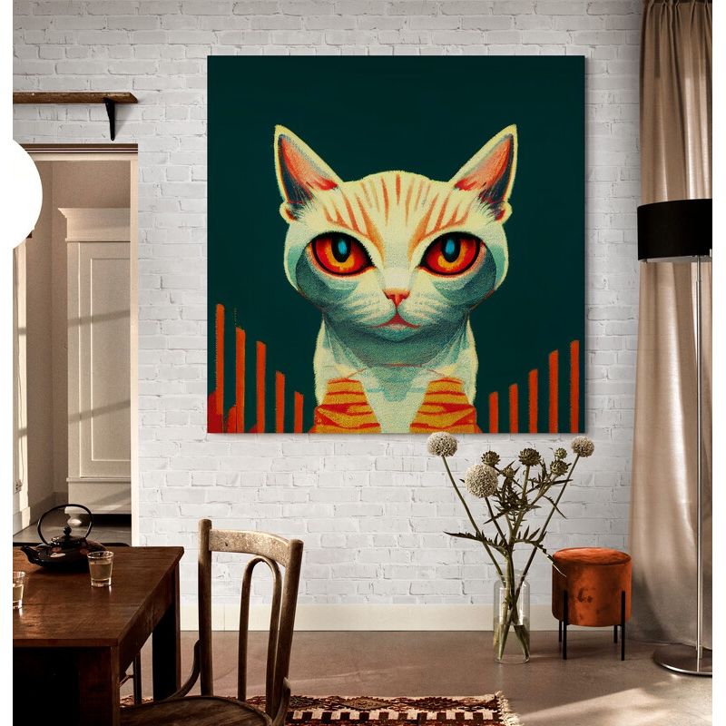 TAYRONA STORE - Cuadro En Lienzo Para Comedor Gatos 266 120x120cm