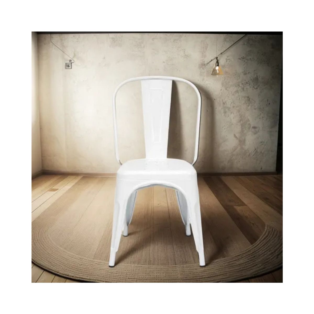 GENERICO - SILLA DE RESTAURANTE COMEDOR METALICA TOLIX BRILLANTE BLANCA