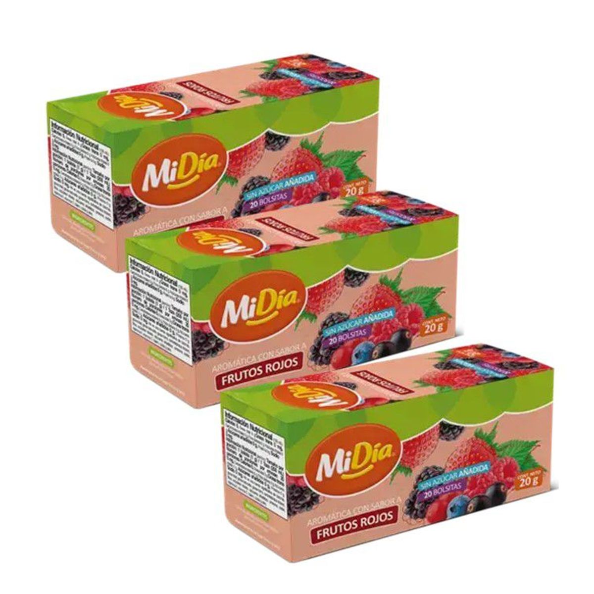 GENERICO - Mi Dia Aromática Frutos Rojos 20 Gr X 3 Cajas