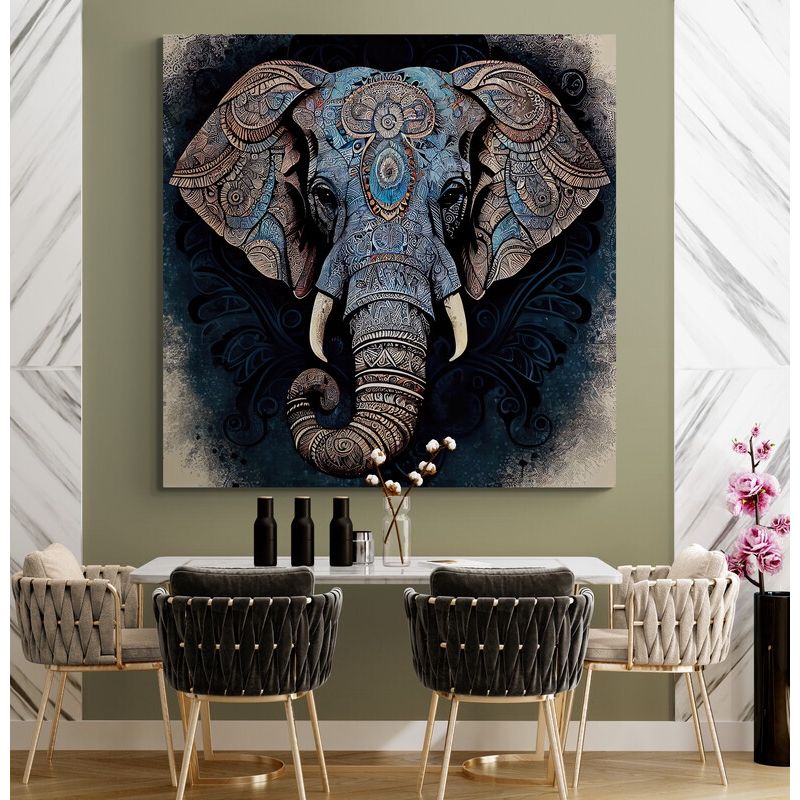 TAYRONA STORE - Cuadro En Lienzo Para Comedor Elefantes 187 50x50cm